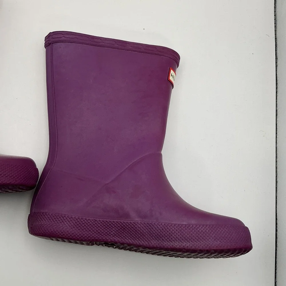 Hunter Kids Original First Gloss Purple Rain Boots US 10B 11G EU 27 KFT5003RGL